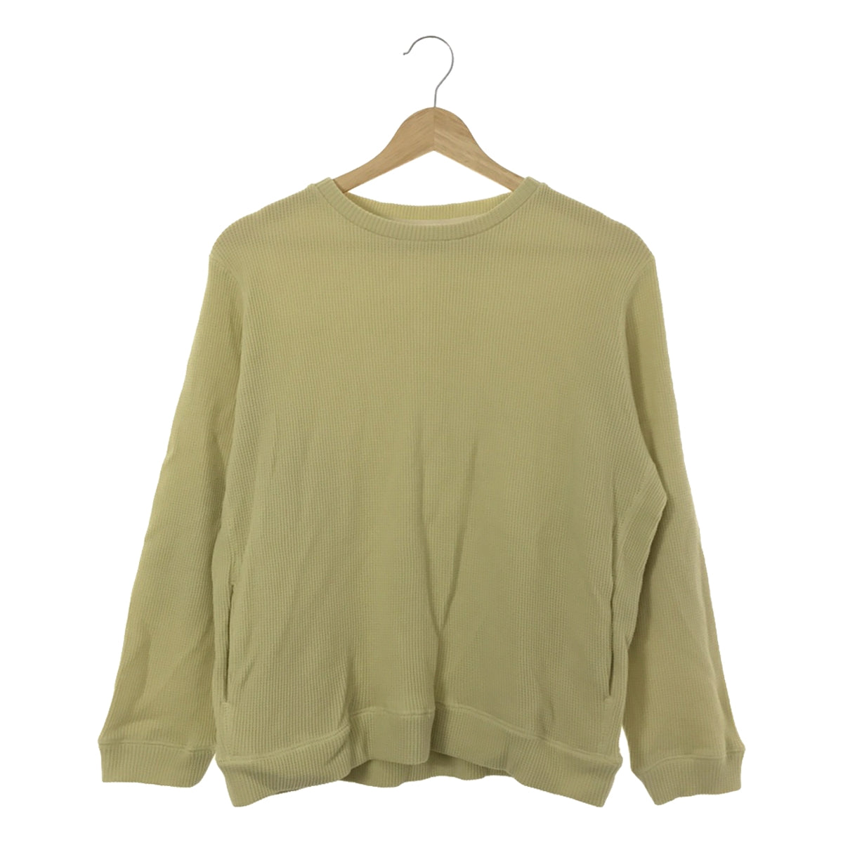 GALERIE VIE | Wool cotton waffle round neck pullover | F | Yellow | Women's