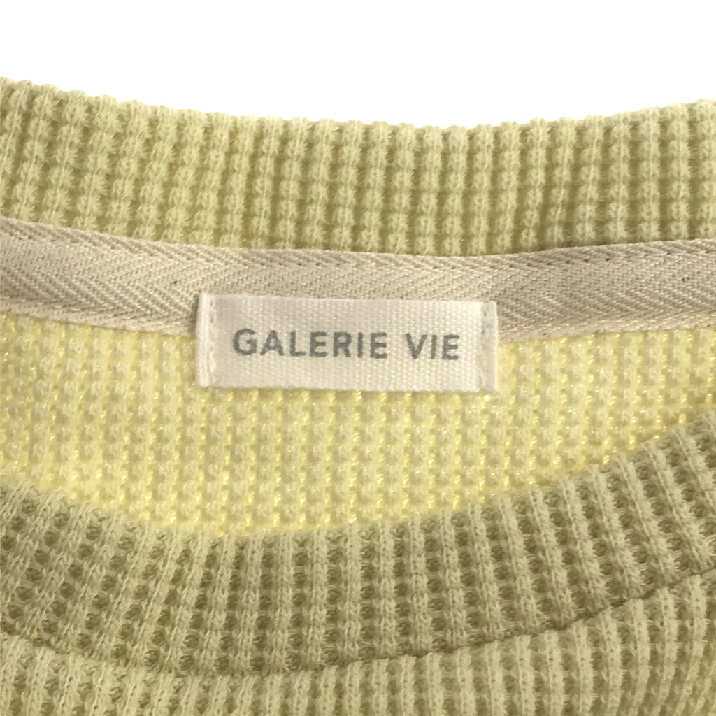 GALERIE VIE |羊毛棉華夫格圓領套頭衫 | F |黃色 |女性的