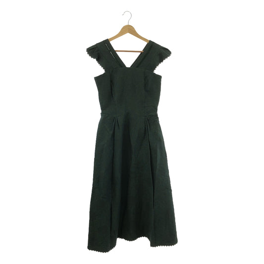 [New] LANVIN | Cotton Flower Jacquard Dress | Size 36 | Green | Women's