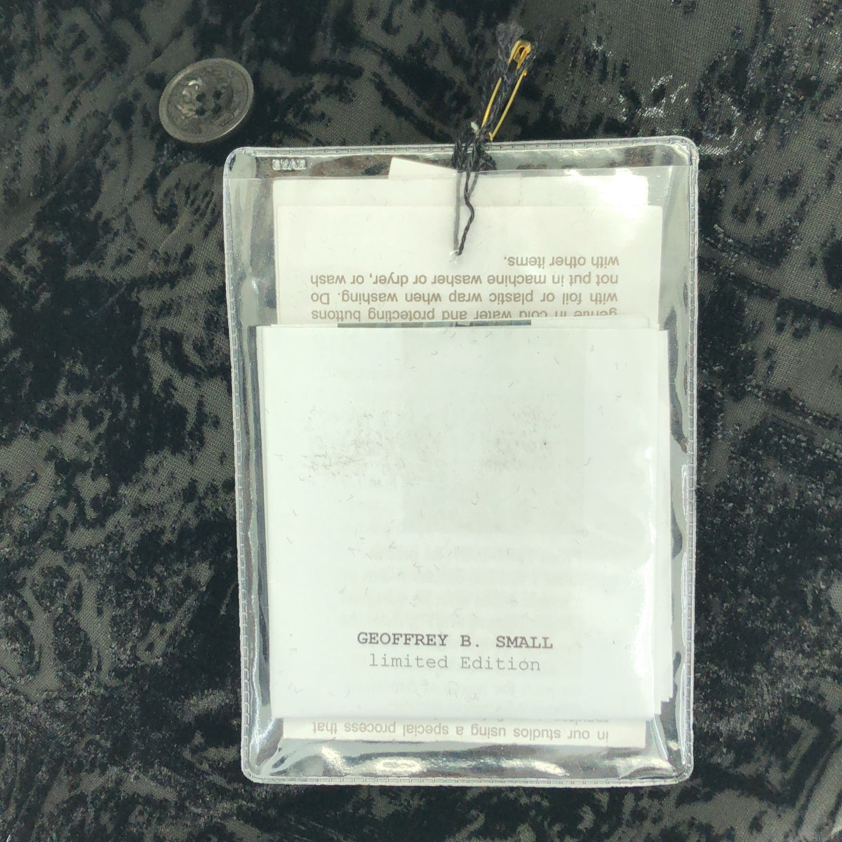 【美品】  GEOFFREY B.SMALL / ジェフリーBスモール | Limited Edition / hand dyed como silk and viscose velvet burn out 絵画柄 ベルベット ロングシャツ | S | ブラック | メンズ