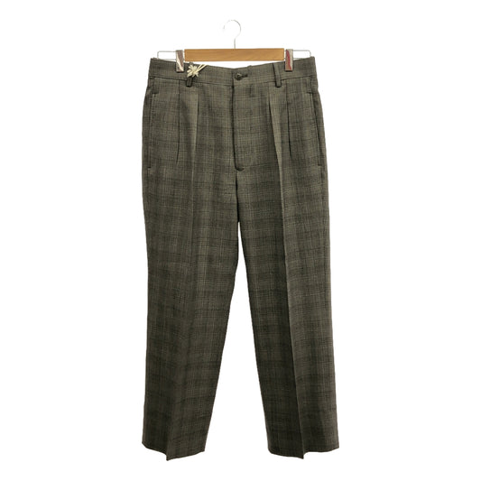 [Good Condition] MAATEE&amp;SONS / Marty &amp; Sons | Eternal Slacks WOOL MAT CHECK / 2-pleat Pants | 1 | Gray | Men's