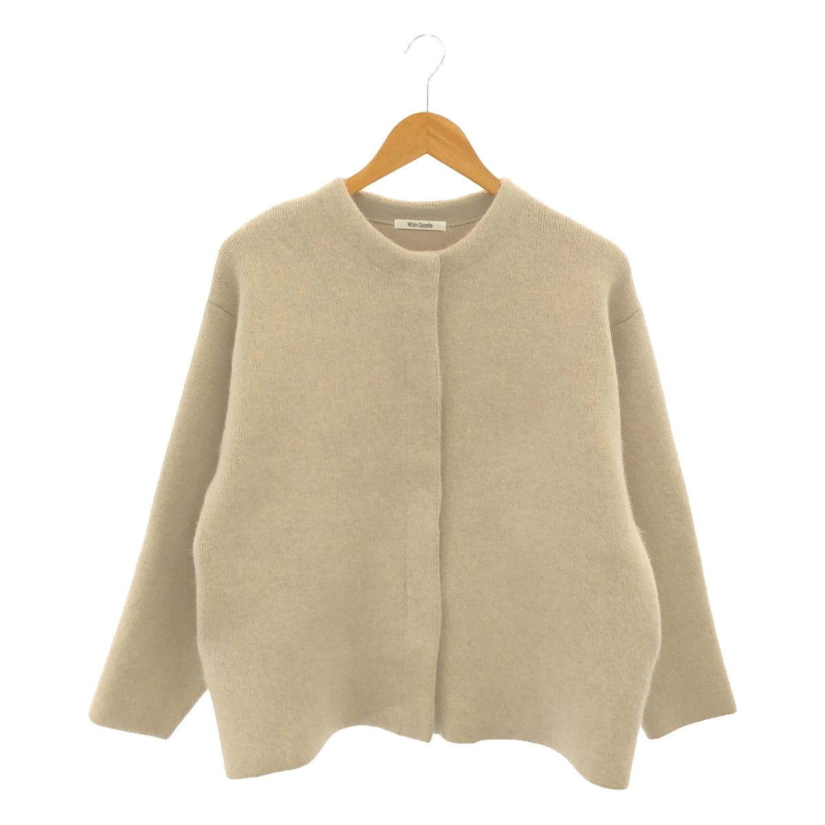 【美品】  Whim Gazette / ウィムガゼット | 2023AW | セッケツニット ジャケット | F | ライトベージュ | レディース
