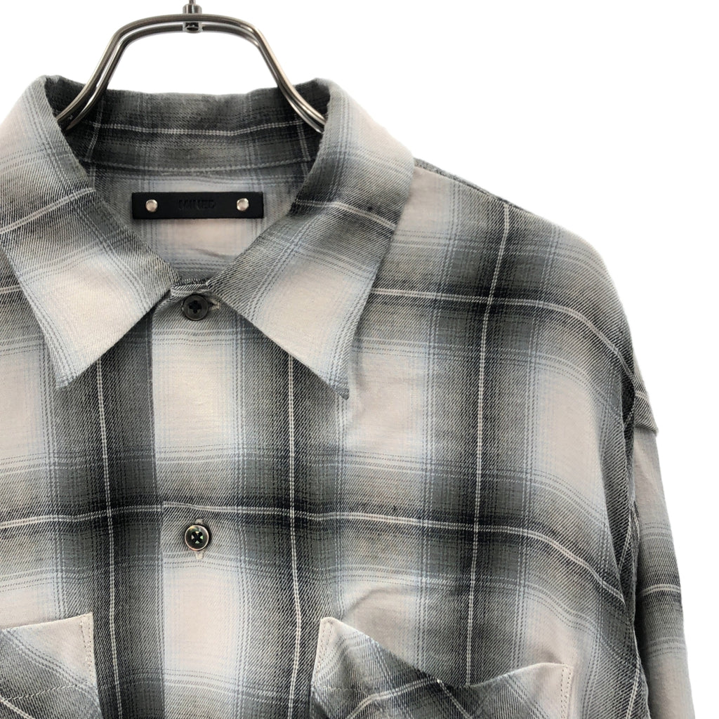 MINEDENIM / 마인데님 | R.Ombre Open Collar SH / 옴브레 체크 셔츠 | 2 | 남성