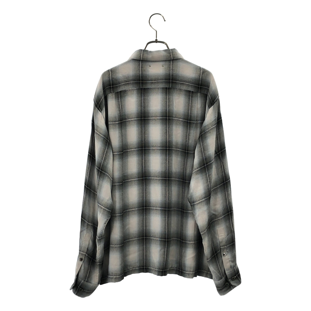 MINEDENIM / 마인데님 | R.Ombre Open Collar SH / 옴브레 체크 셔츠 | 2 | 남성