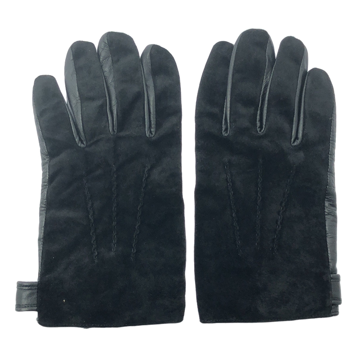 DENTS | 絨面革與皮革轉換手套 | M | 黑色 | 男款