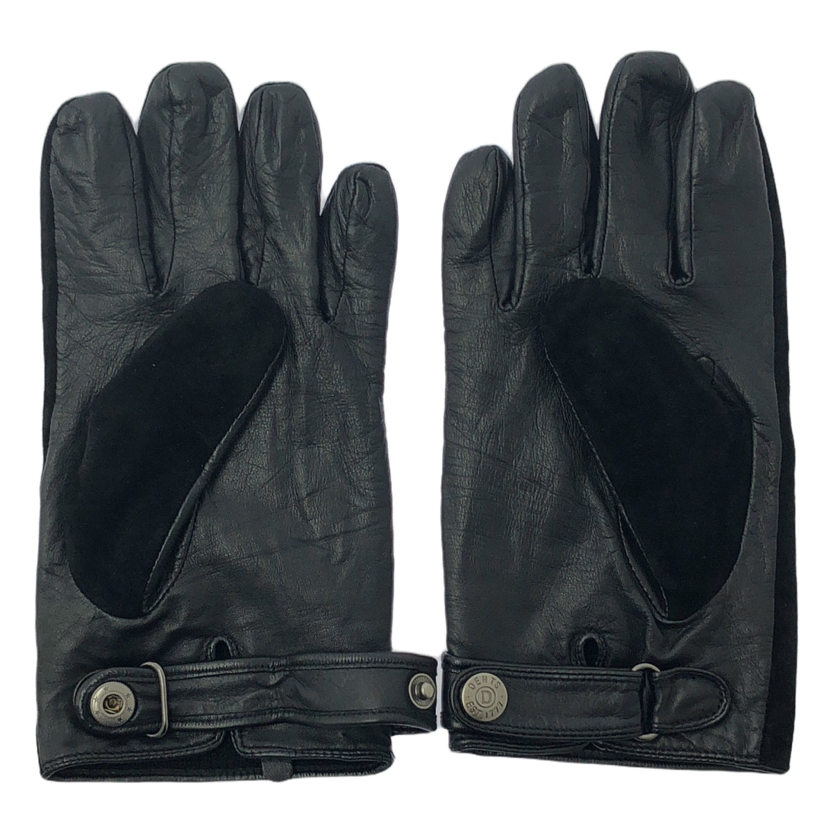 DENTS | 絨面革與皮革轉換手套 | M | 黑色 | 男款