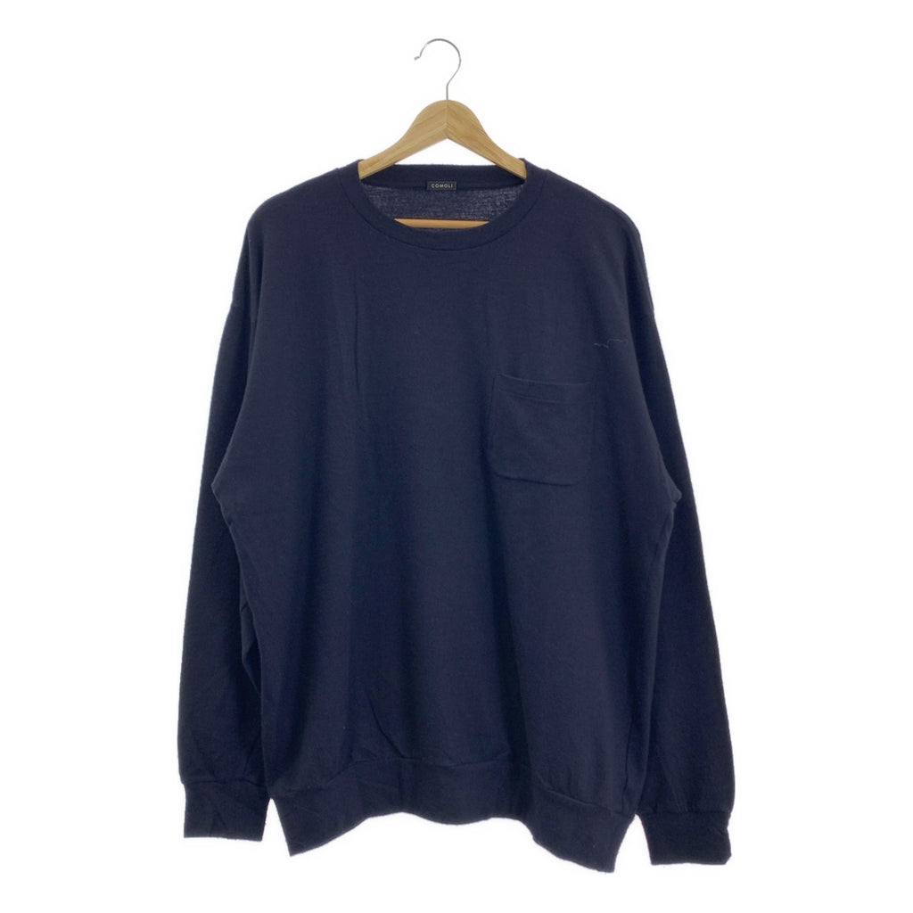 COMOLI | 2021 秋冬 | 羊毛平紋長袖圓領針織衫 / U03-05006 | 尺寸 3 | 男款