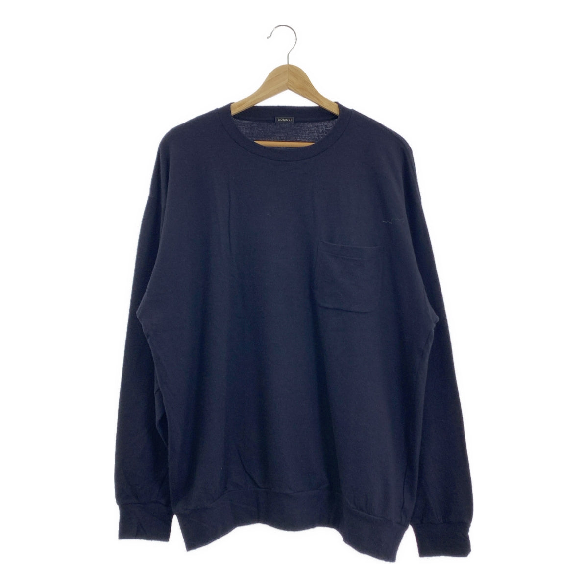 COMOLI | 2021 秋冬 | 羊毛平紋長袖圓領針織衫 / U03-05006 | 尺寸 3 | 男款