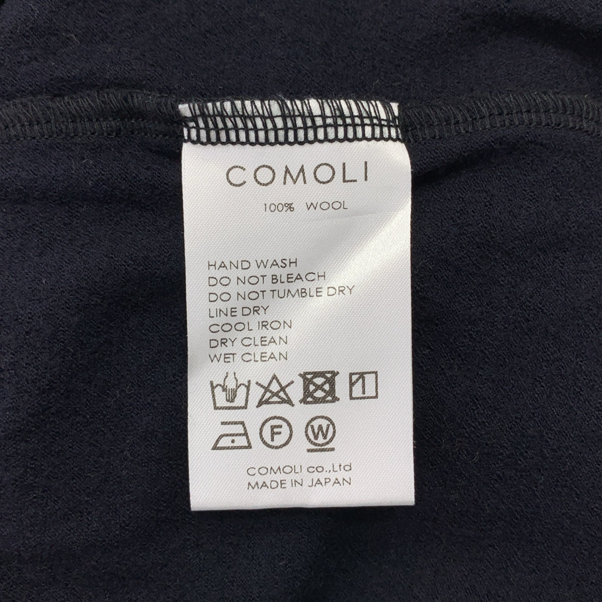 COMOLI | 2021 秋冬 | 羊毛平紋長袖圓領針織衫 / U03-05006 | 尺寸 3 | 男款