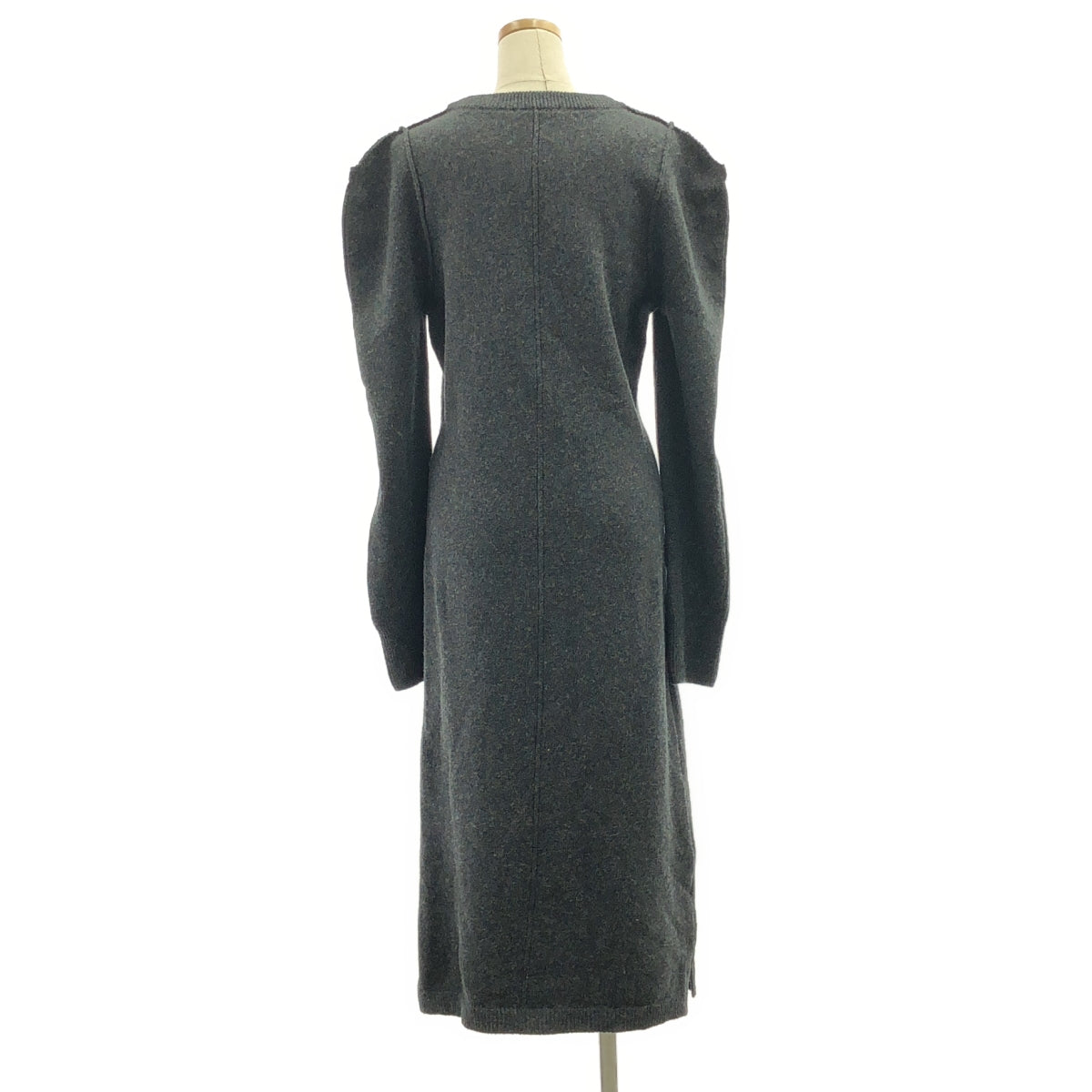 チャコールグレー ウールワンピース 23区 ポリエステルウール シャツ