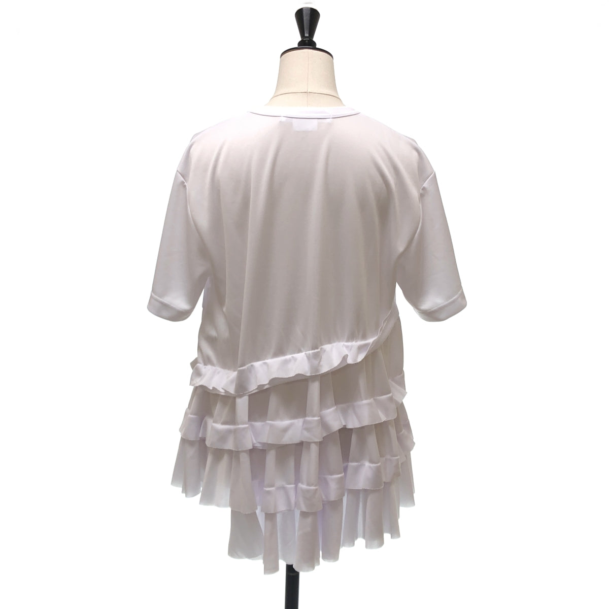 COMME des GARCONS COMME des GARCONS / コムコム | 2025SS | ポリエステル アシンメトリー フリル Tシャツ カットソー | M | レディース