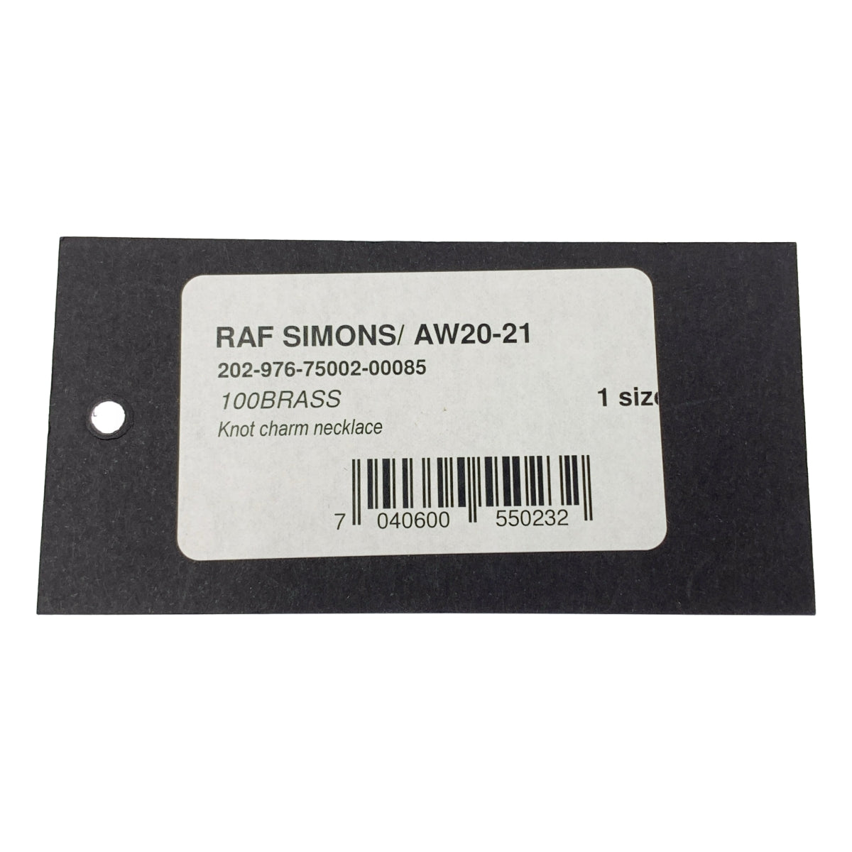 RAF SIMONS / 거친 시몬스 | Knot Charm Necklace 매듭 매력 체인 목걸이 |