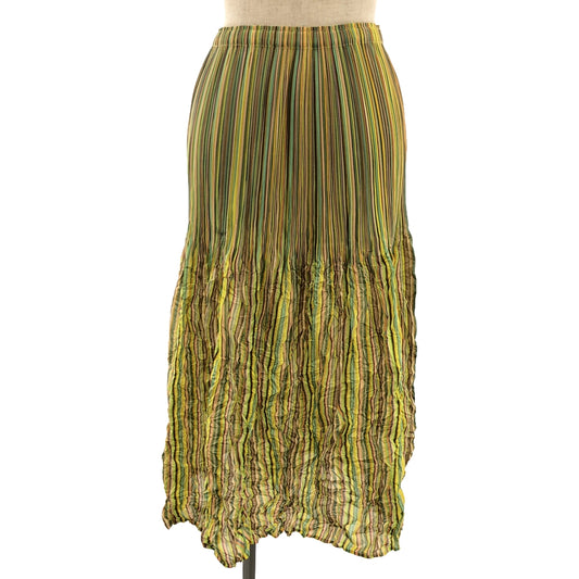 [Good Condition] PLEATS PLEASE ISSEY MIYAKE | Washer Switching Long Skirt | Size 3 | Multicolor | Women's