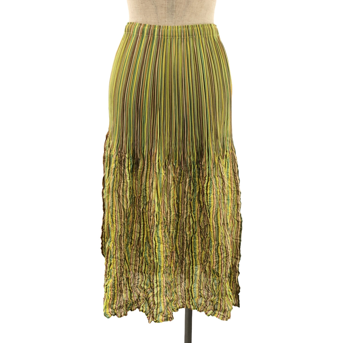 [Good Condition] PLEATS PLEASE ISSEY MIYAKE | Washer Switching Long Skirt | Size 3 | Multicolor | Women's