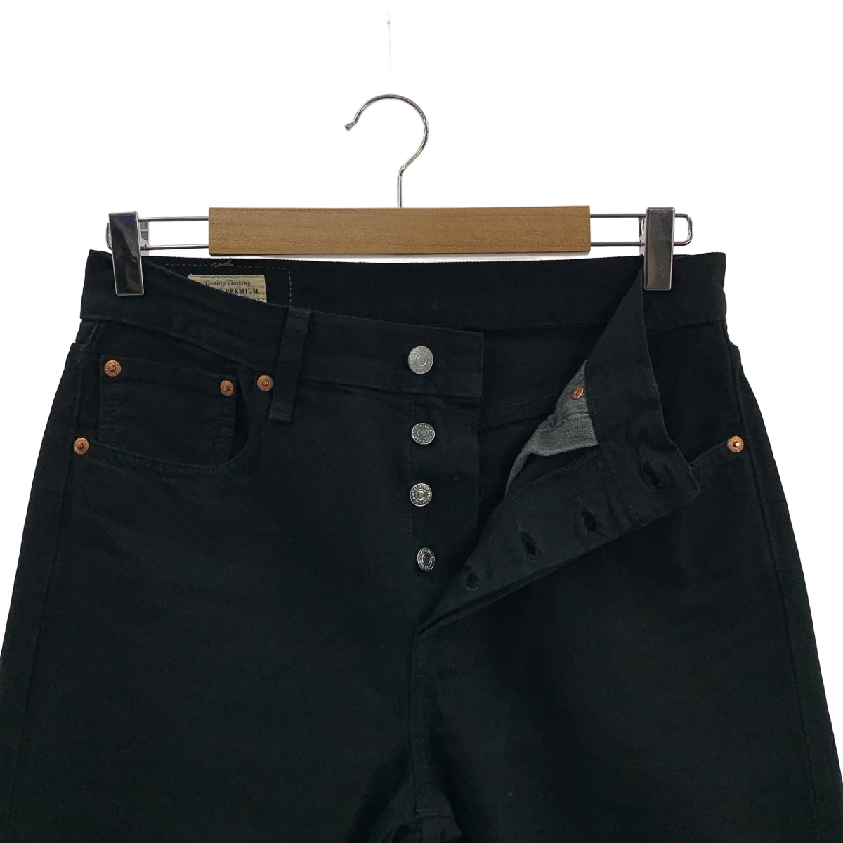 Levi's / 리바이스 | PREMIUM 501 JEANS / 가죽 패치 데님 팬츠 | 29 |