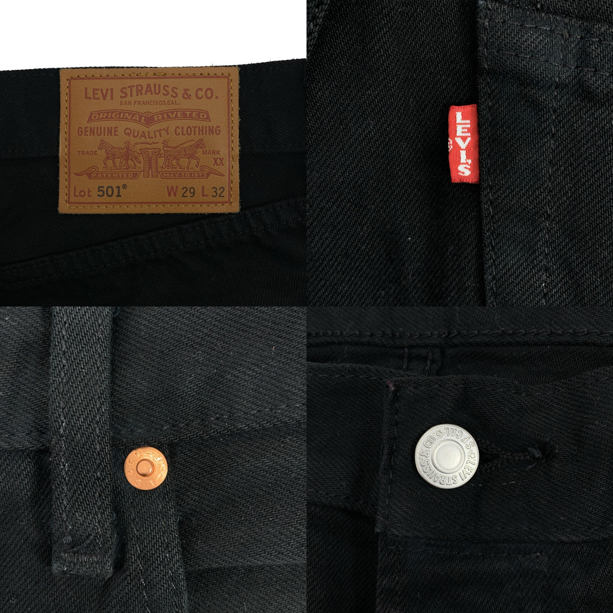 Levi's / 리바이스 | PREMIUM 501 JEANS / 가죽 패치 데님 팬츠 | 29 |