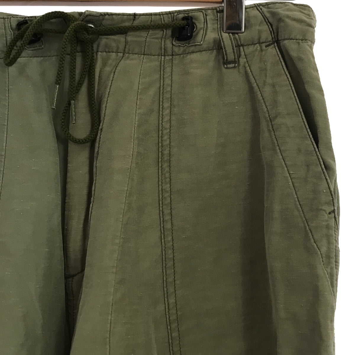 Needles | Linen Silk Bicolor Military Balloon Knee-length Wide Pants | S | Men's