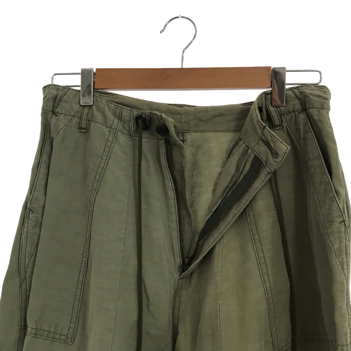 Needles | Linen Silk Bicolor Military Balloon Knee-length Wide Pants | S | Men's