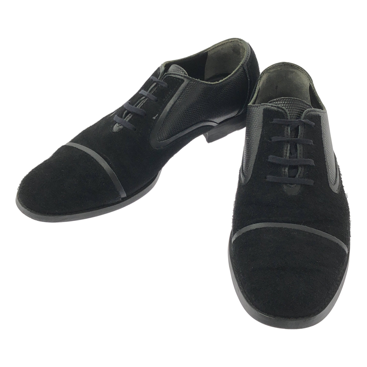 COMME des GARCONS / 콤데 갤슨 | 스웨이드 사이드 전환 스트레이트 칩 가죽 드레스 신발 | 23.5 |