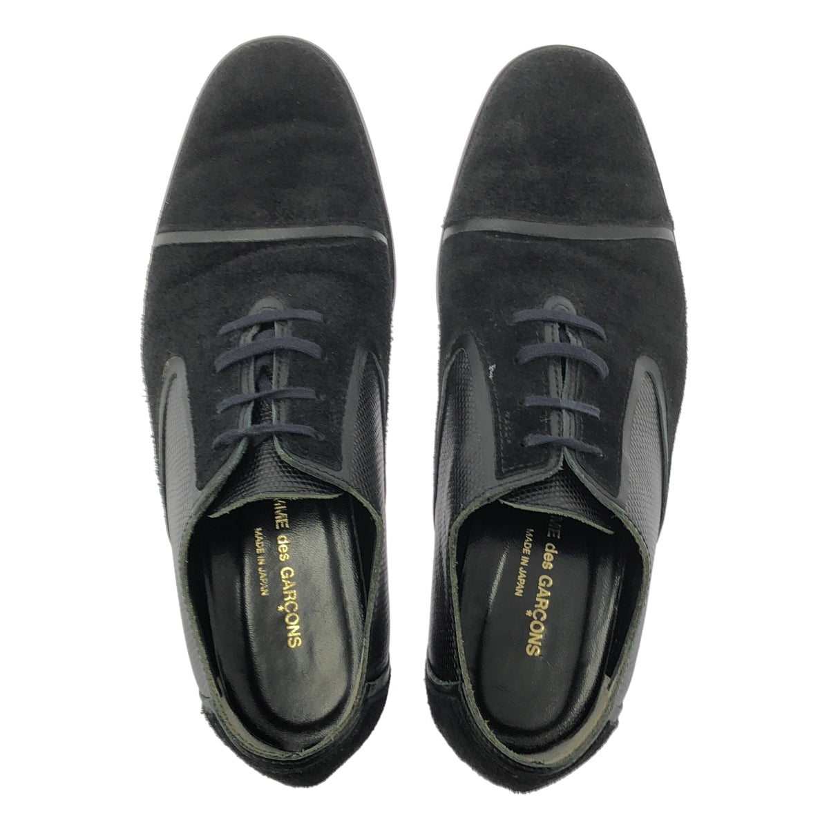 COMME des GARCONS / 콤데 갤슨 | 스웨이드 사이드 전환 스트레이트 칩 가죽 드레스 신발 | 23.5 |