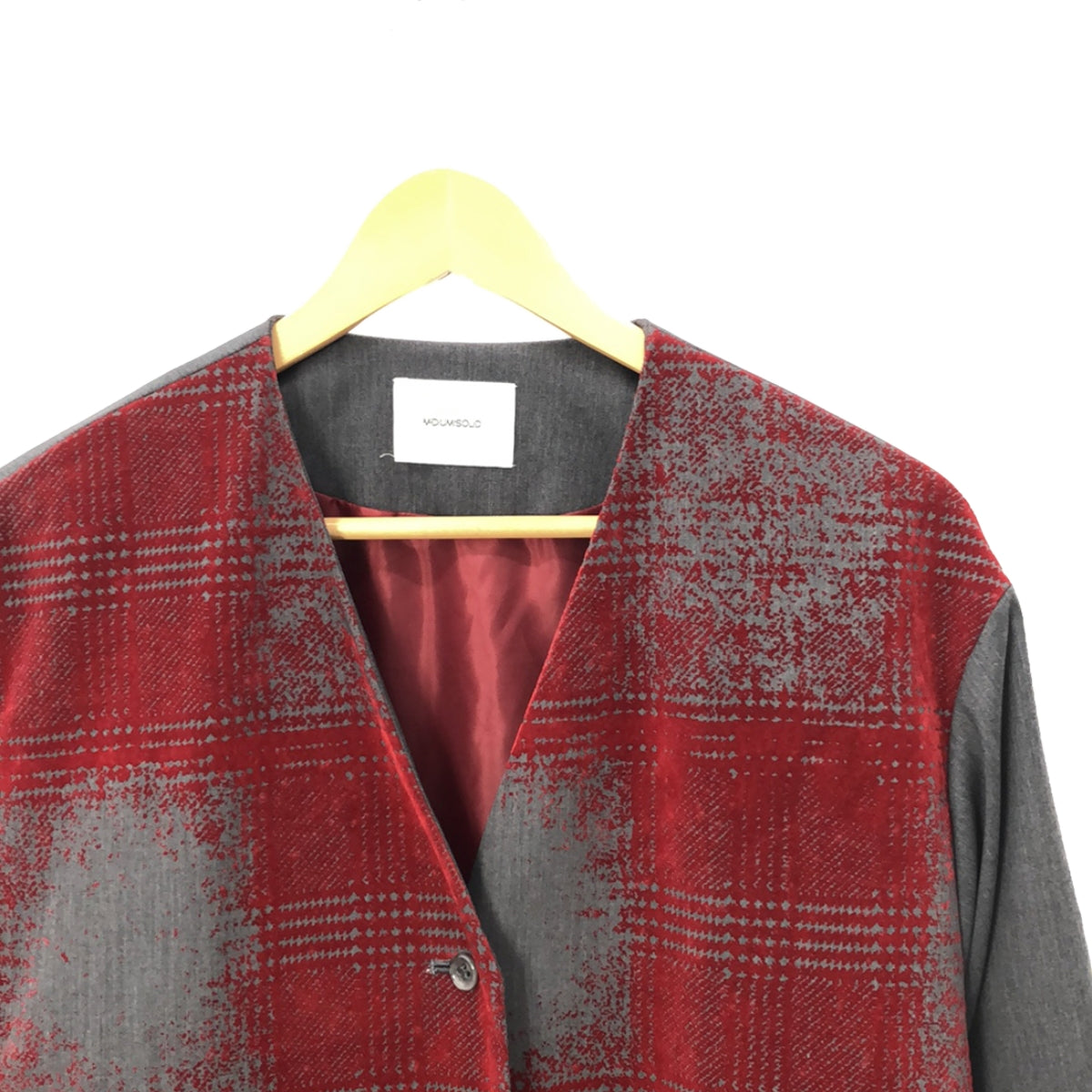 [狀況良好] MIDIUMISOLID |開衩無領大衣 / 全襯裡 |灰色 |女性的