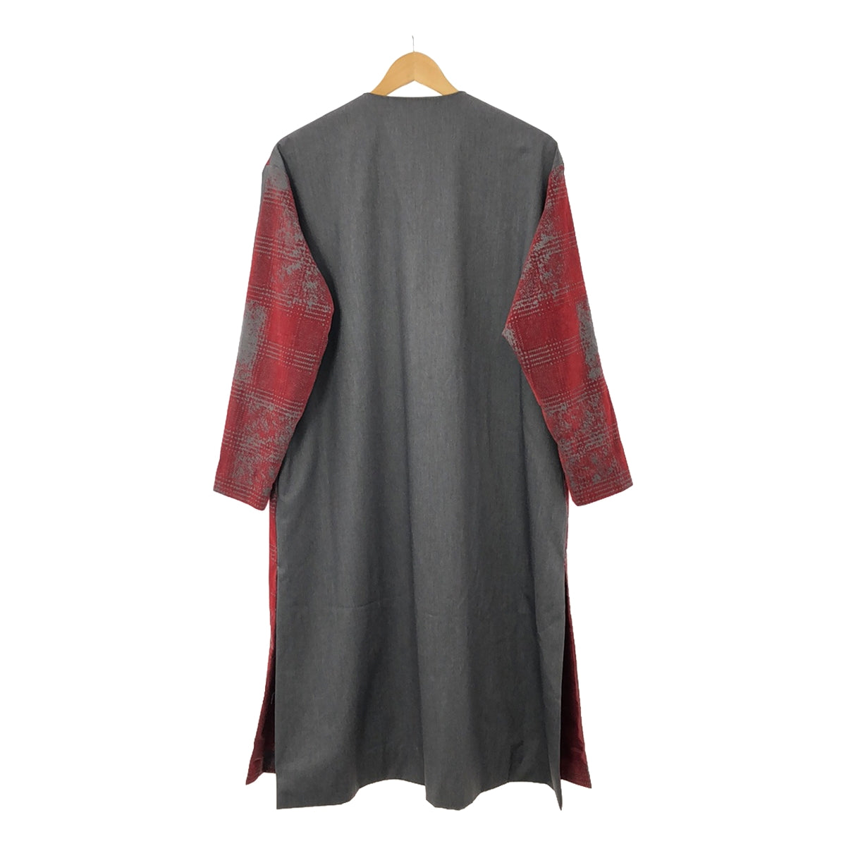 [狀況良好] MIDIUMISOLID |開衩無領大衣 / 全襯裡 |灰色 |女性的