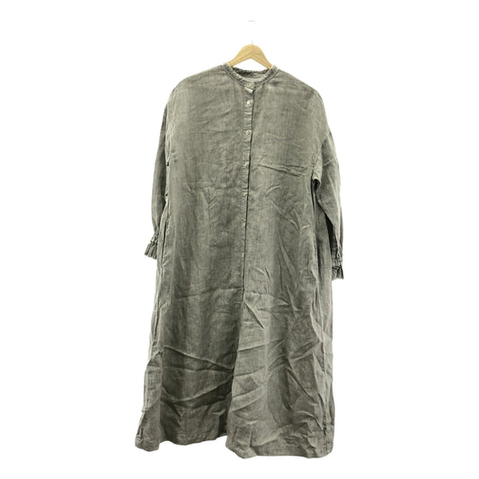 nest robe / ネストローブ | リネン バンドカラー ラッフル袖 ワンピース | F | レディース