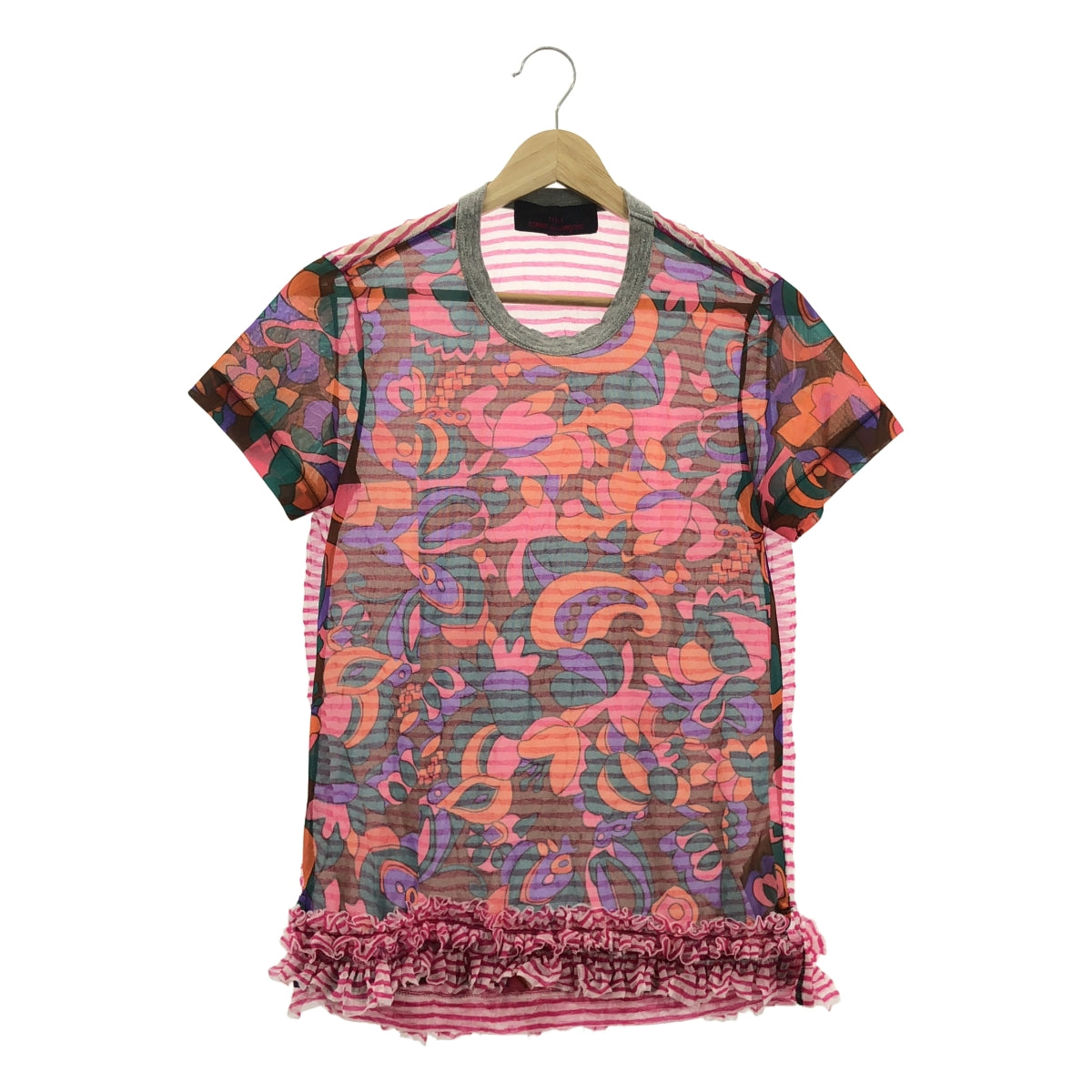 tricot COMME des GARÇONS | 2016 春夏 | 花卉邊框對接透視襯衫 | S 碼 | 女款