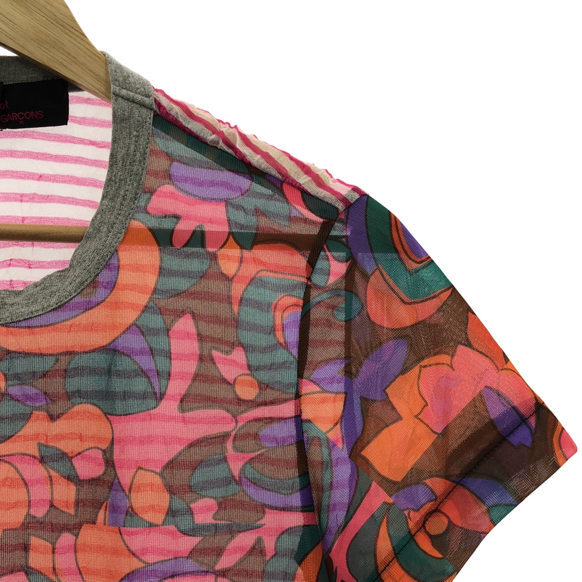 tricot COMME des GARÇONS | 2016 春夏 | 花卉邊框對接透視襯衫 | S 碼 | 女款