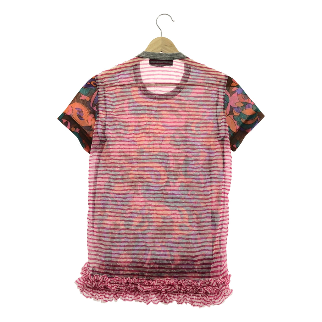 tricot COMME des GARÇONS | 2016 春夏 | 花卉邊框對接透視襯衫 | S 碼 | 女款