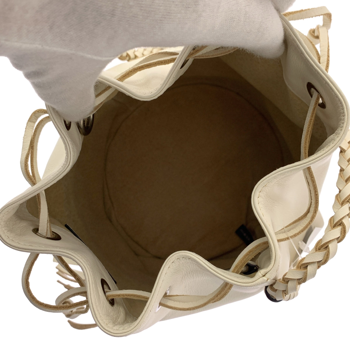 【美品】  J&M DAVIDSON / ジェイアンドエムデヴィッドソン | 2way スタッズ フリンジ カーニバル ショルダーバッグ | ホワイト | レディース