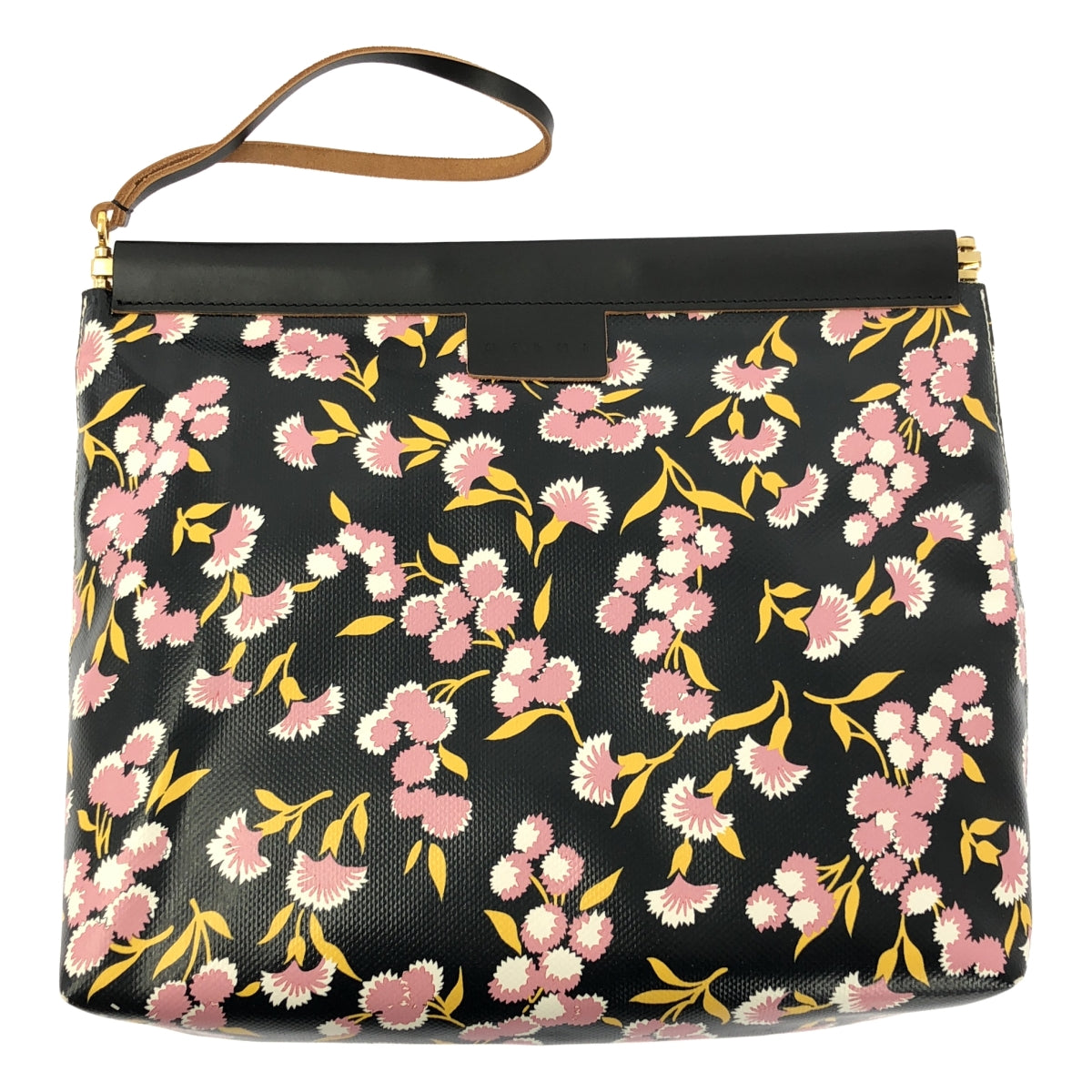 【成色極佳】MARNI / Marni | 花卉印花手拿包 | 黑/黃/粉 | 女士