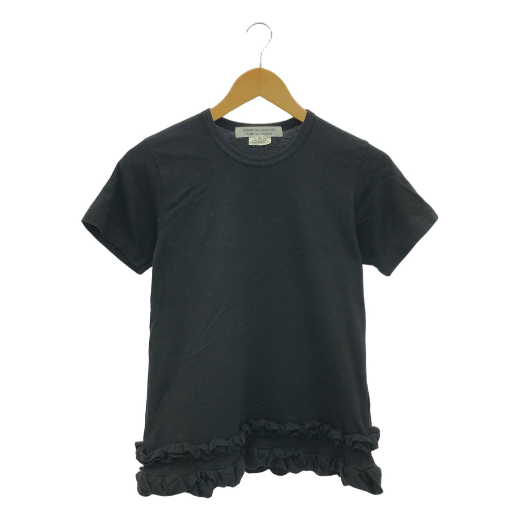 COMME des GARCONS COMME des GARCONS / Comme des |棉質荷葉邊 T 卹 | XS |黑色|女性的