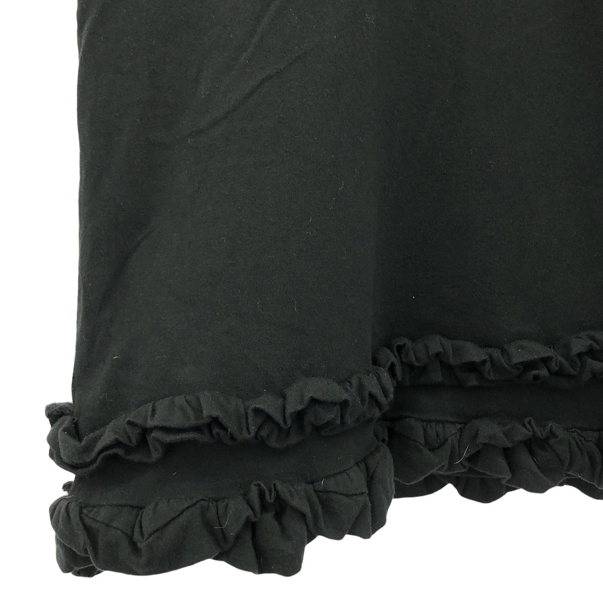 COMME des GARCONS COMME des GARCONS / Comme des |棉質荷葉邊 T 卹 | XS |黑色|女性的