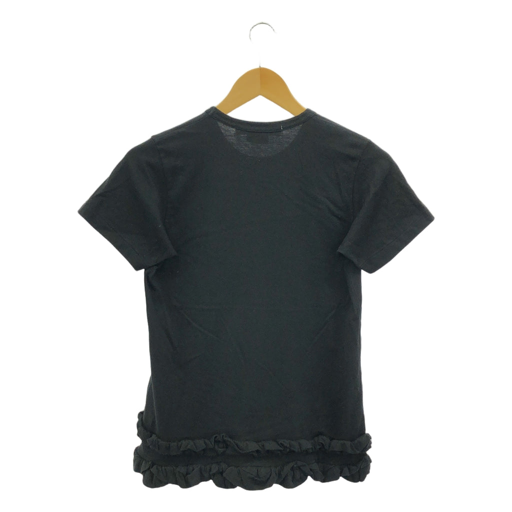 COMME des GARCONS COMME des GARCONS / Comme des |棉質荷葉邊 T 卹 | XS |黑色|女性的