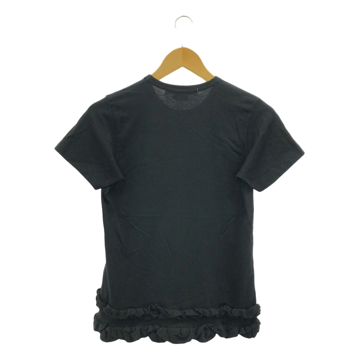 COMME des GARCONS COMME des GARCONS / Comme des |棉質荷葉邊 T 卹 | XS |黑色|女性的