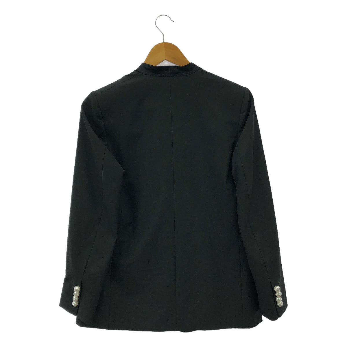 CINOH / チノ | BLACK FORMAL NO COLLAR JACKET ブラック フォーマル ノーカラー ジャケット | 36 | ブラック | レディース