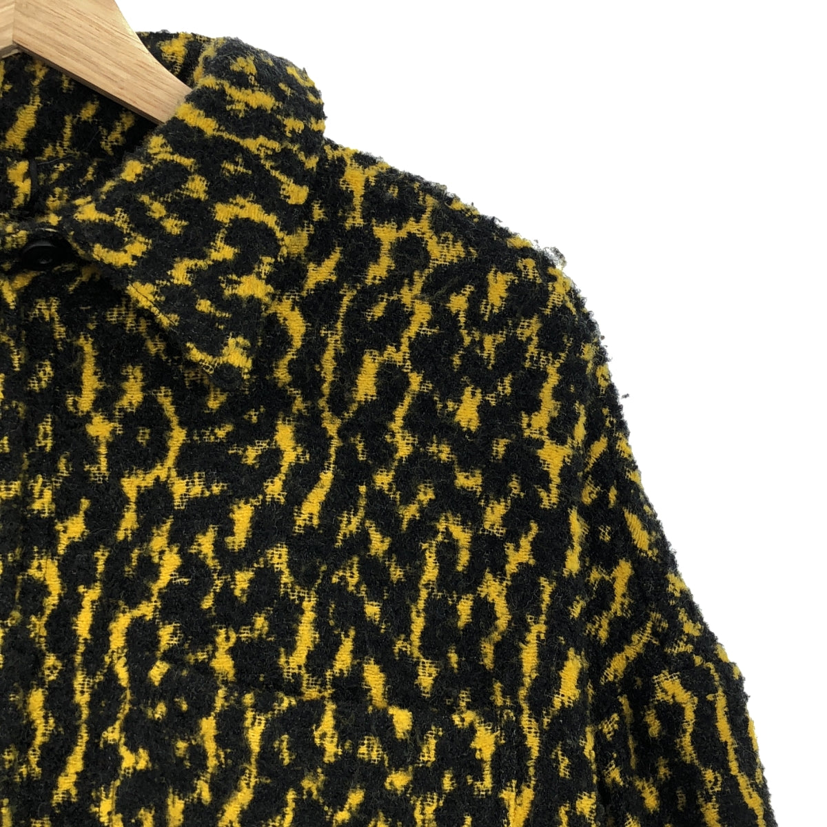 destin | Leopard print wool shirt | S | Yellow/Black | Men's