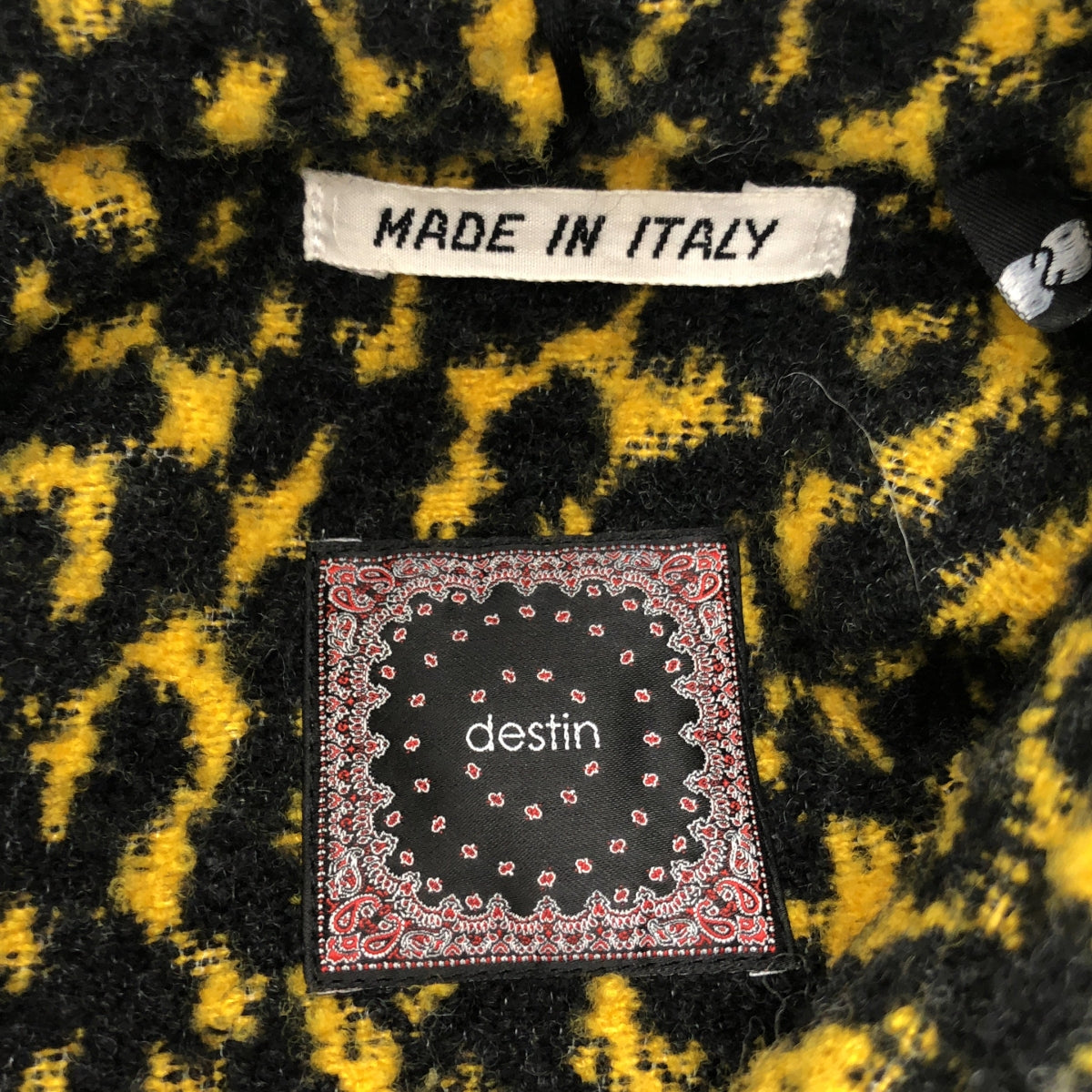 destin | Leopard print wool shirt | S | Yellow/Black | Men's