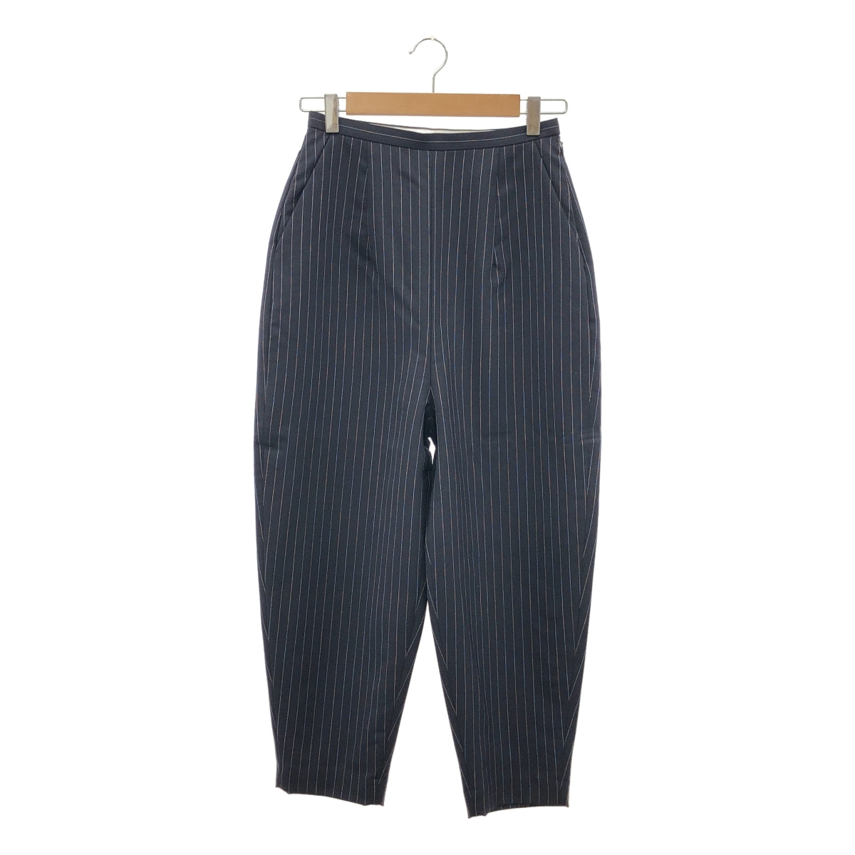 [狀況極佳] ENFOLD | 條紋雙十字繭型褲 | 36碼 | 海軍藍 | 女款