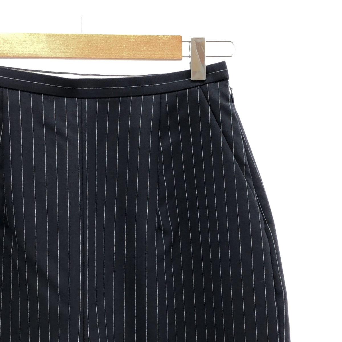 [狀況極佳] ENFOLD | 條紋雙十字繭型褲 | 36碼 | 海軍藍 | 女款