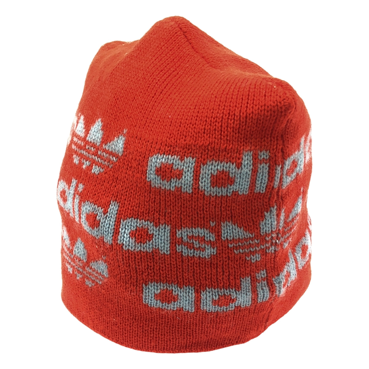 adidas / アディダス | vintage ロゴ ニット帽 | レッド/ライトブルー | レディース