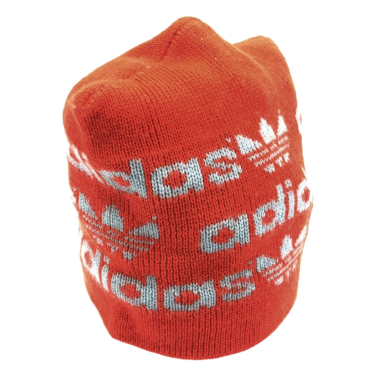 adidas / アディダス | vintage ロゴ ニット帽 | レッド/ライトブルー | レディース