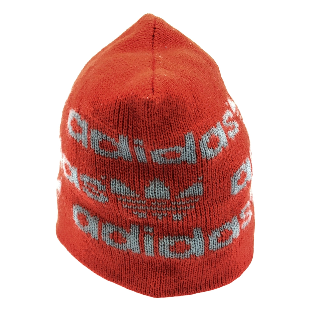 adidas / アディダス | vintage ロゴ ニット帽 | レッド/ライトブルー | レディース