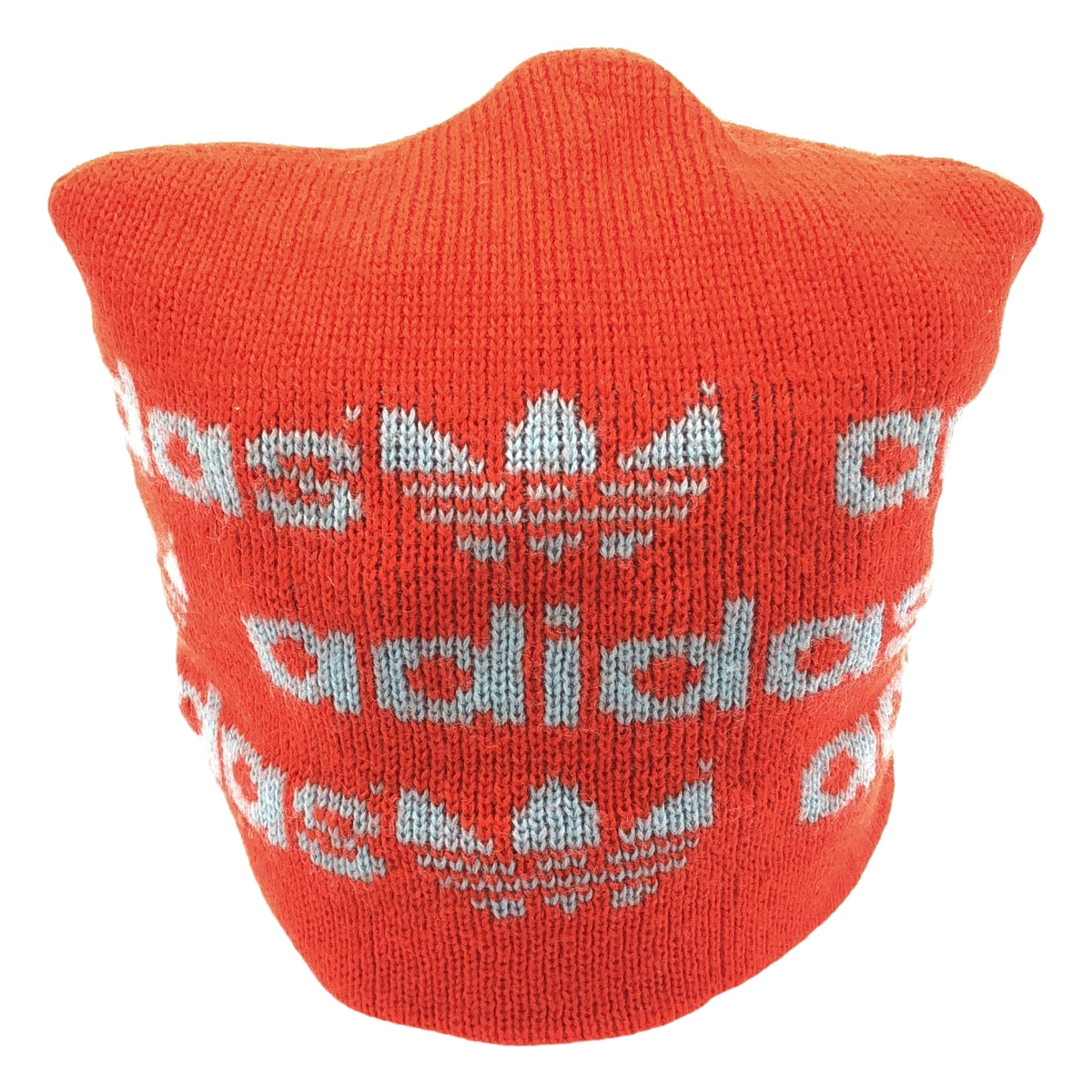 adidas / アディダス | vintage ロゴ ニット帽 | レッド/ライトブルー | レディース