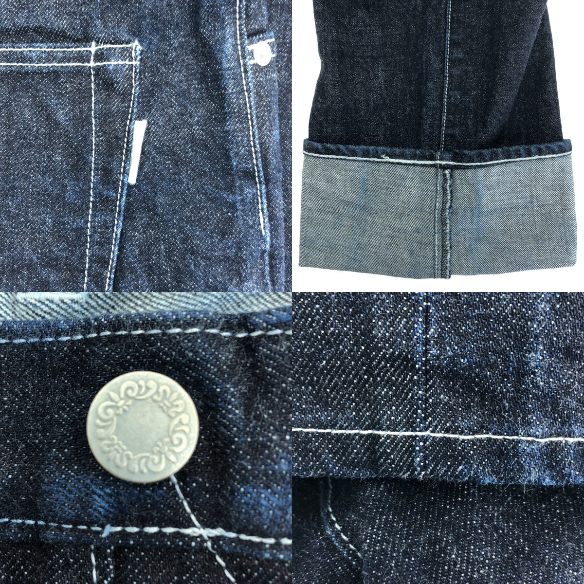 FENDART | 鑲邊寬牛仔褲 | 41 1/2 | 靛藍 | 男款