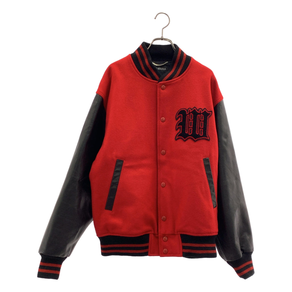 WACKO MARIA / ワコマリア | 2024AW | LEATHER VARSITY JACKET B TYPE-1 ロゴワッペン レザー切替 バーシティジャケット | M | メンズ