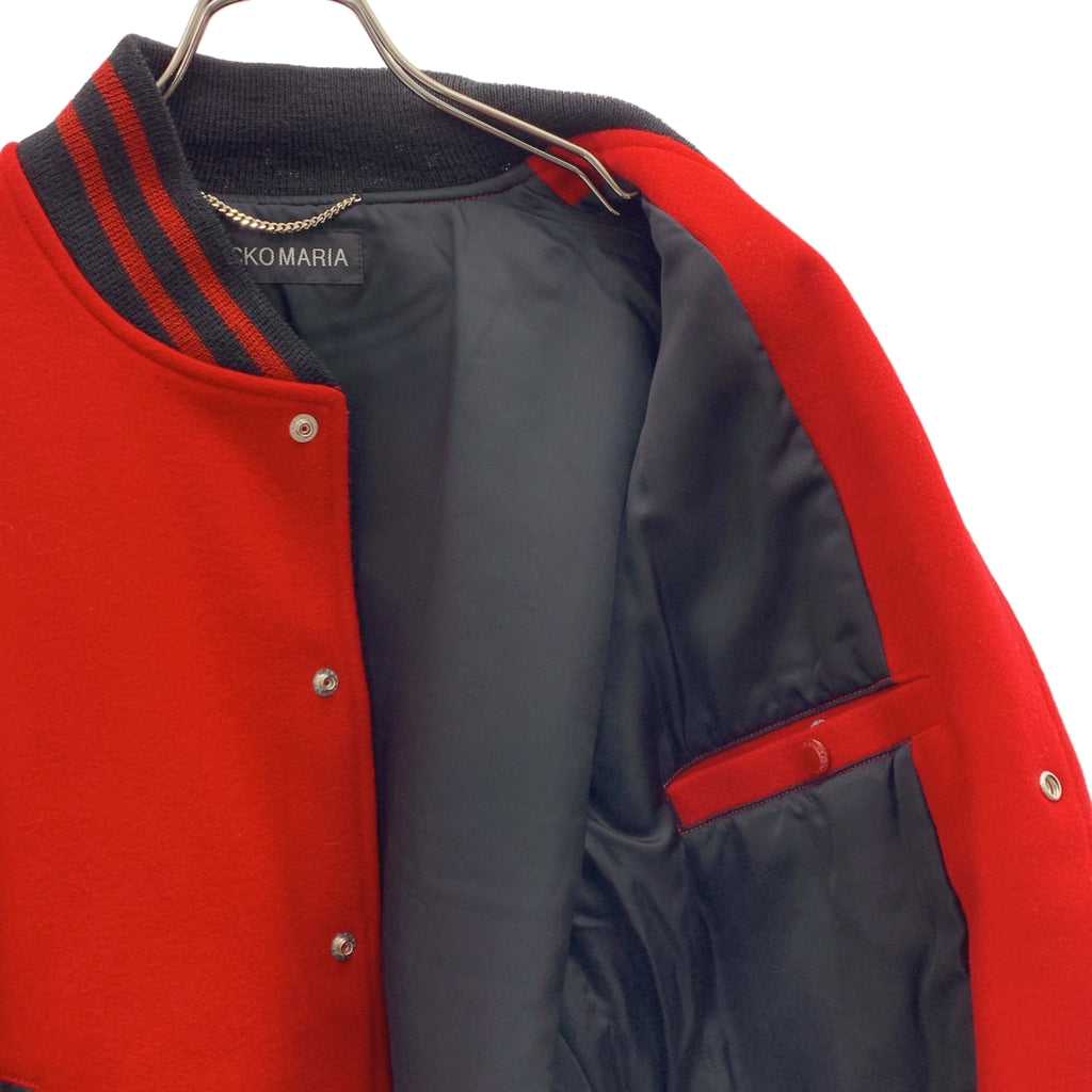 WACKO MARIA / ワコマリア | 2024AW | LEATHER VARSITY JACKET B TYPE-1 ロゴワッペン レザー切替 バーシティジャケット | M | メンズ