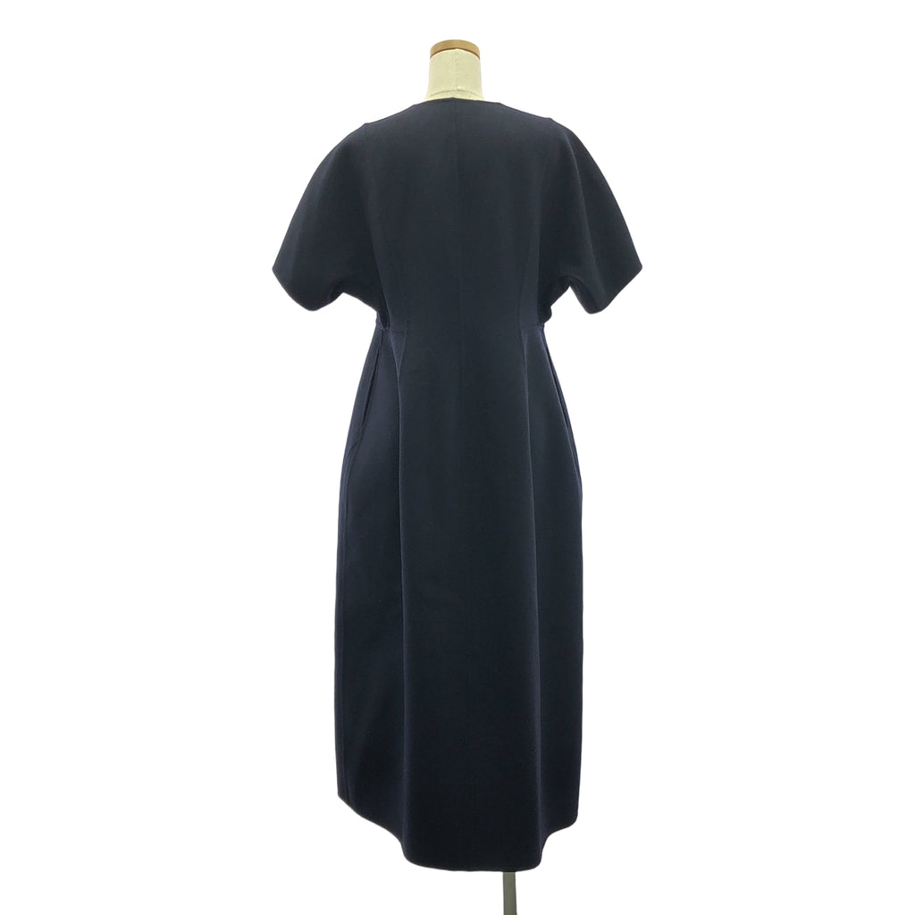 BLAMINK / ブラミンク | FALL ウールカシミヤ Vカラーショートスリーブコート | 36 | ネイビー | レディース