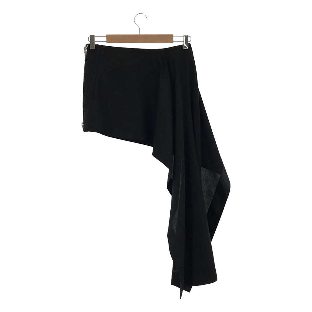 sacai / サカイ | 2023SS | MINI SKIRT WITH ASYMMETRICAL HEM スカート | 1 | ブラック | レディース
